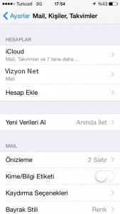 Iphone pop3 mail kurulumu